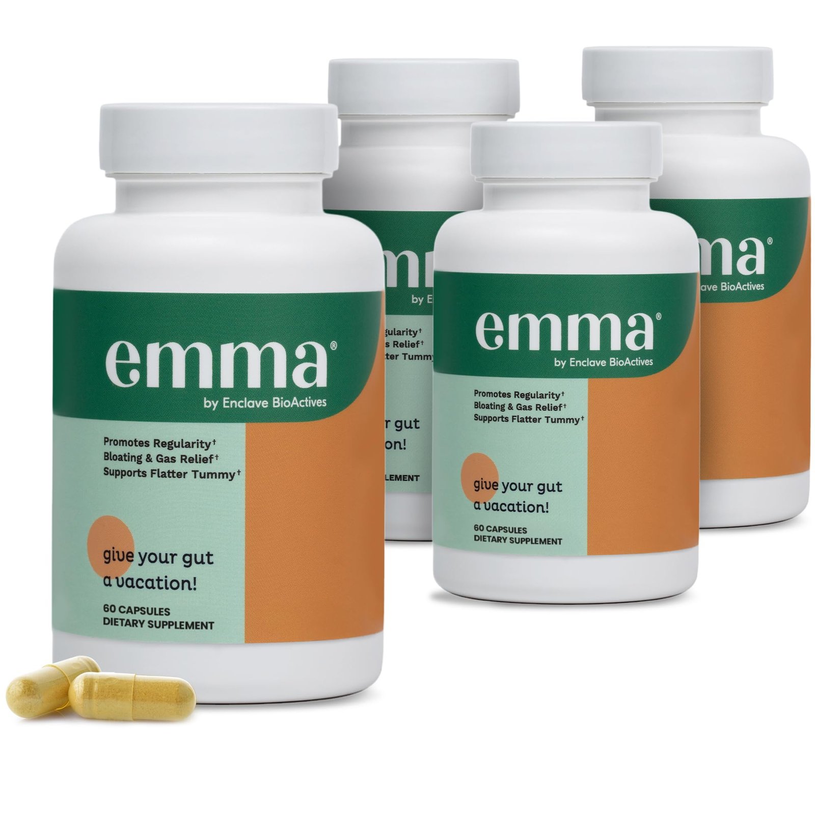 Pack Emma Gut Health Relief, Doctor-Approved for Women and Men, Gut Health Support, Constipation, Bloating, and Gas, with Berberine and Resveratrol Quer 1.