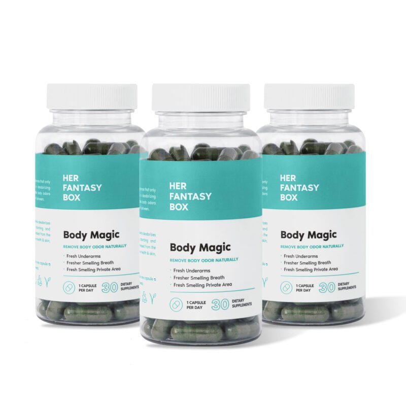1 pack of Her Fantasy Box _ Body Magic _ Tablets with chlorophyll to eliminate feminine odor (3 packs)