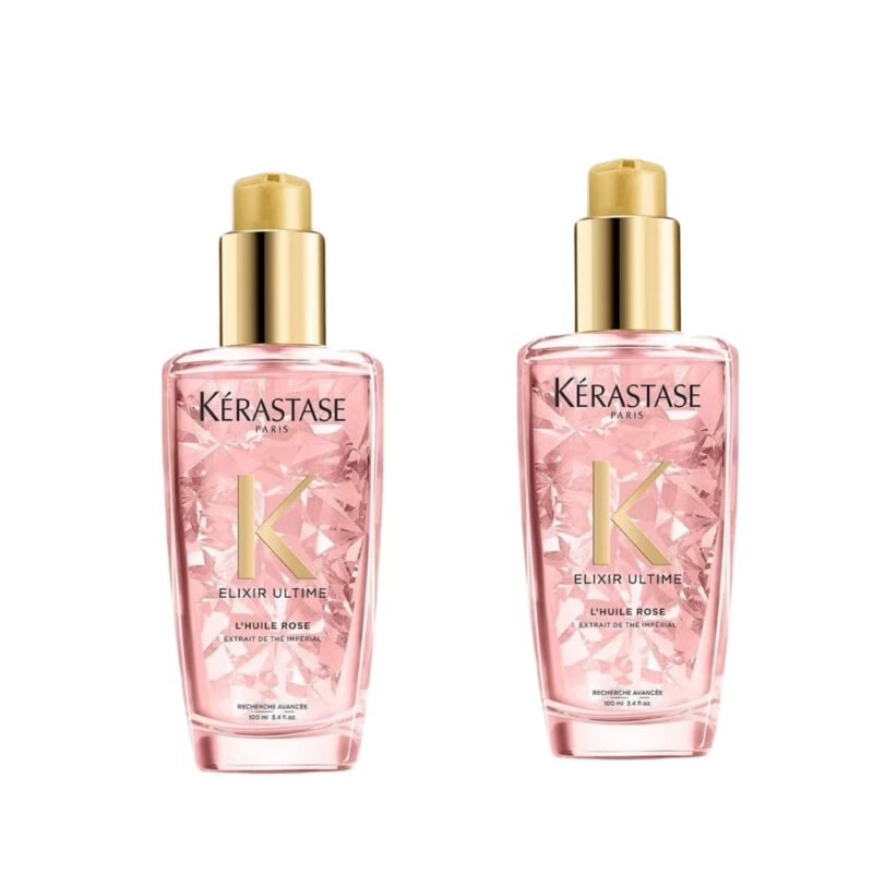 pack of Kerastase Elixir Huile Rose Hair Care Oil 100 ml (2 packs)