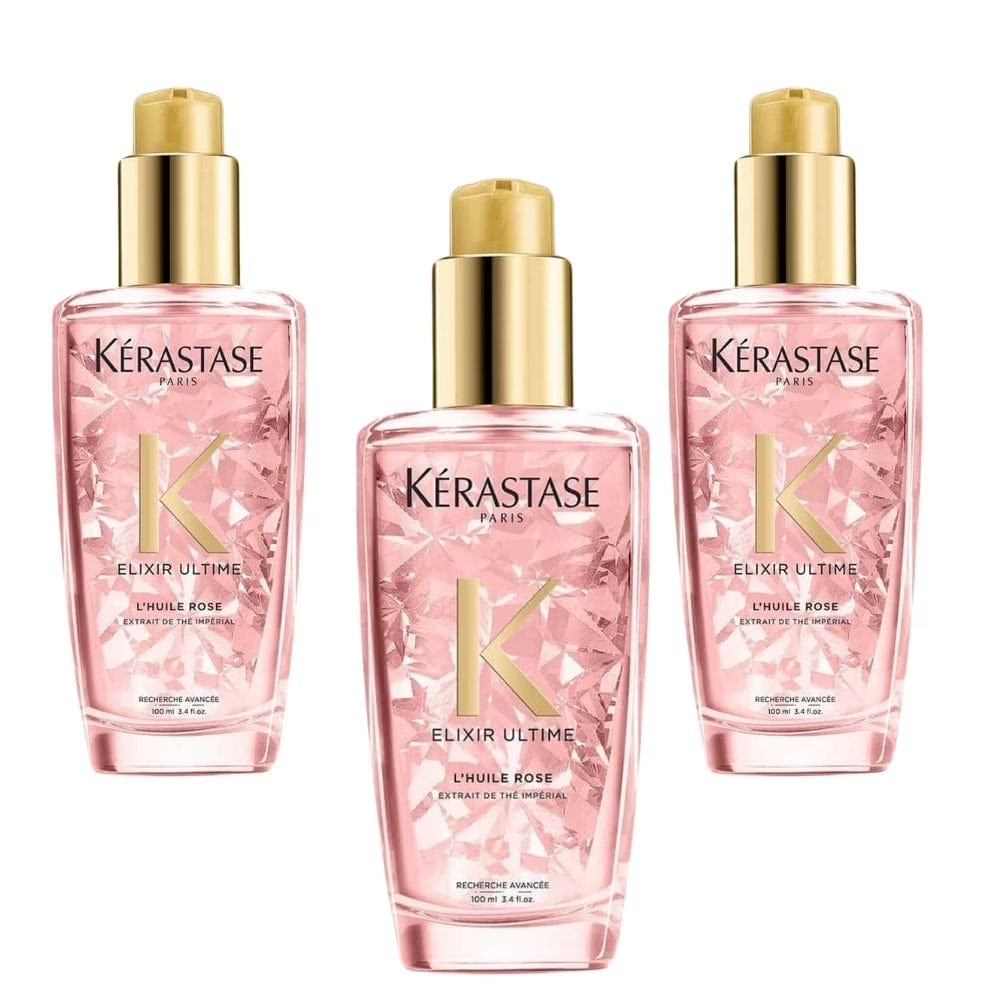 Kerastase Elixir Huile Rose Hair Care Oil 100ml (3 packs)