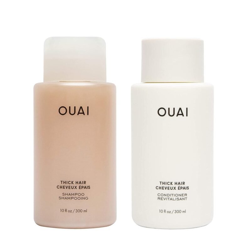 OUAI Shampoo and Conditioner Set for Thick Hair. Sulfate-free shampoo and conditioner for thick hair. Moisturizes and nourishes.