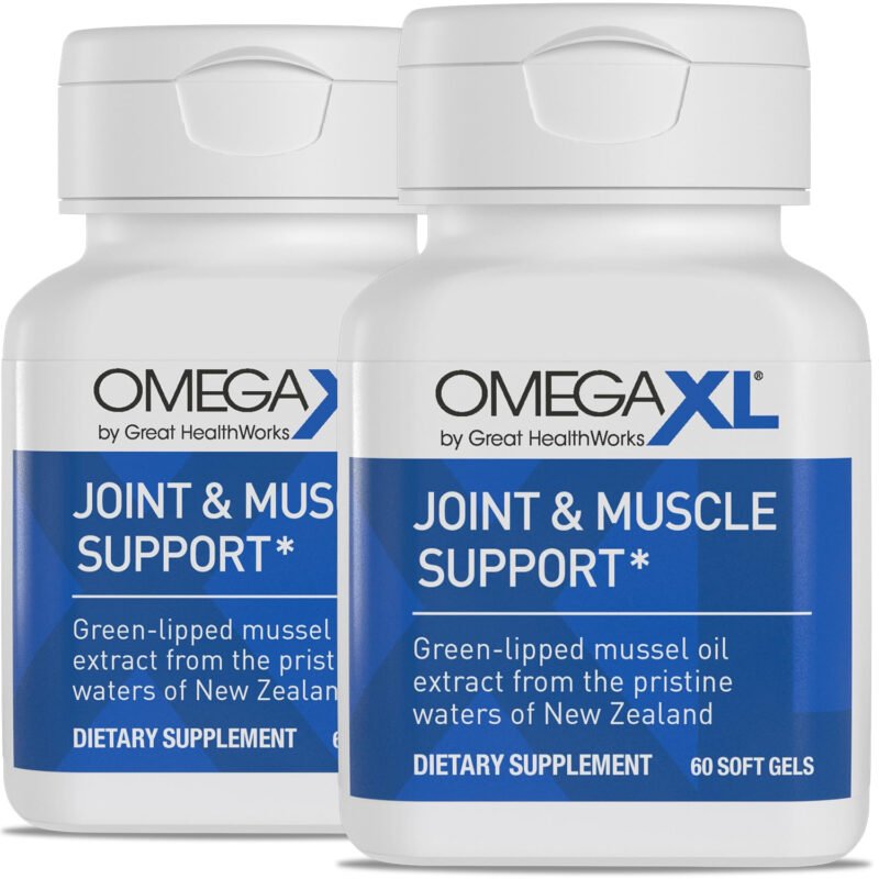 1 Pack OmegaXL Joint Support, Natural Muscle Support Supplement, Green-Lipped Mussel Oil Softgels, Drug Free, 60 Count.