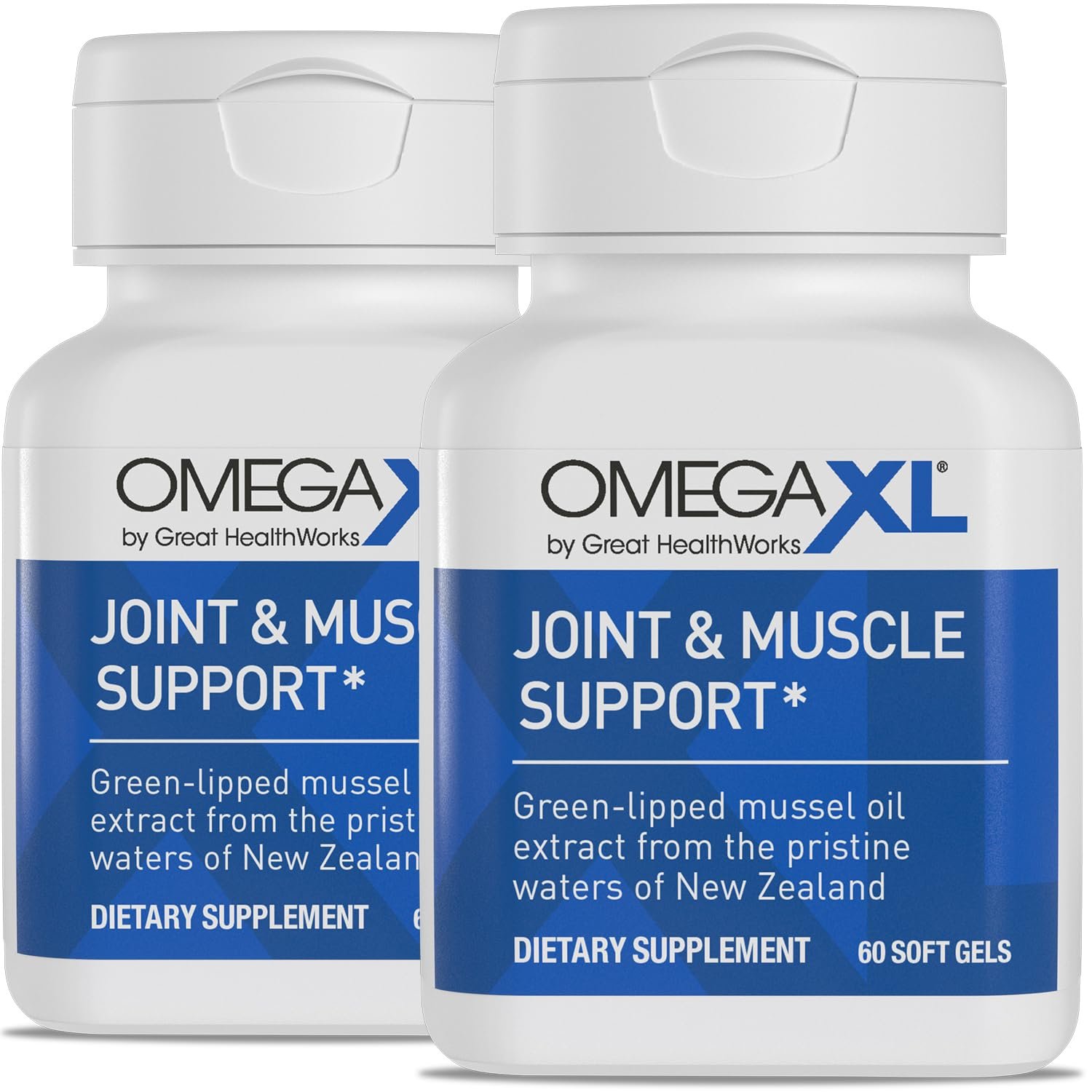 1 Pack OmegaXL Joint Support, Natural Muscle Support Supplement, Green-Lipped Mussel Oil Softgels, Drug Free, 60 Count.